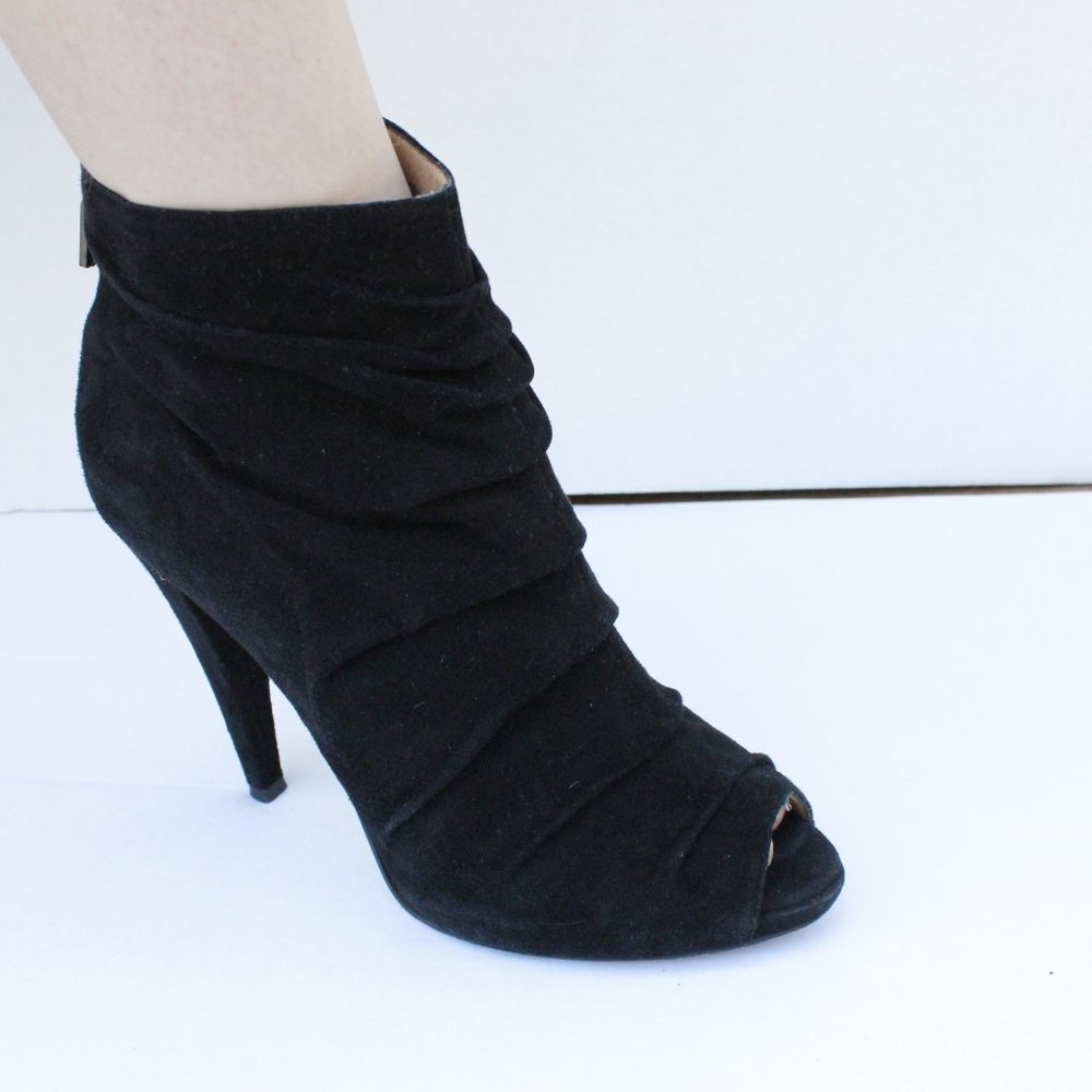 Black suede heels
